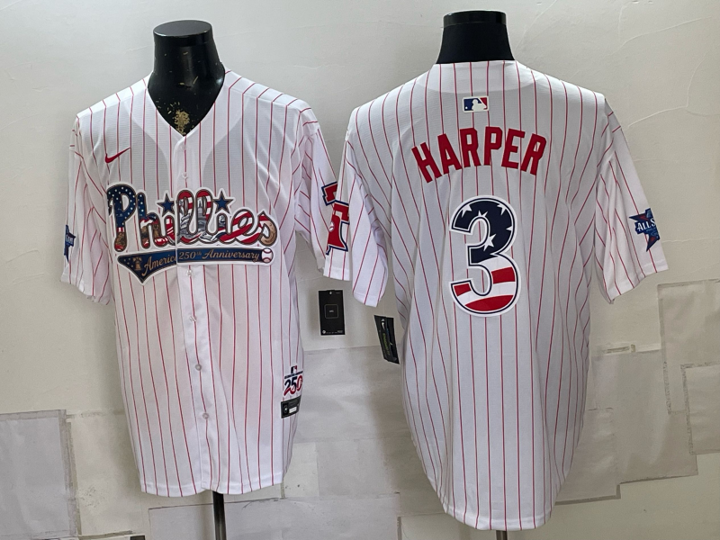 Men 2026 Philadelphia Phillies #3 Harper  white Game Nike MLB Jersey 0826003->philadelphia phillies->MLB Jersey